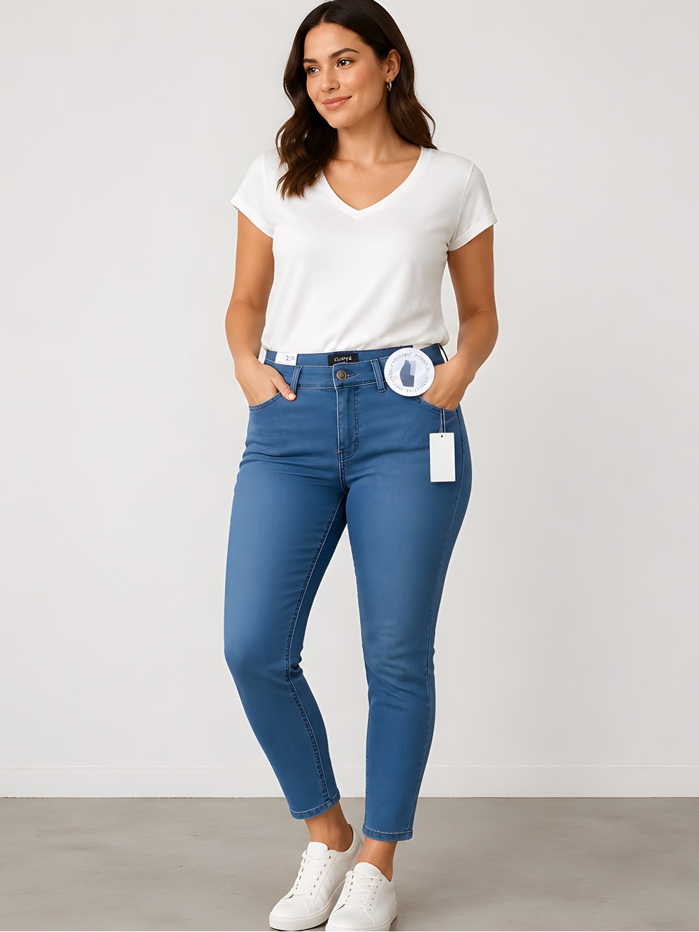 Curve Appeal Tummy Tucking Cropped Jeans - Size: 2/26